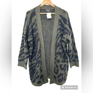 Olive Green Animal Print Sweater